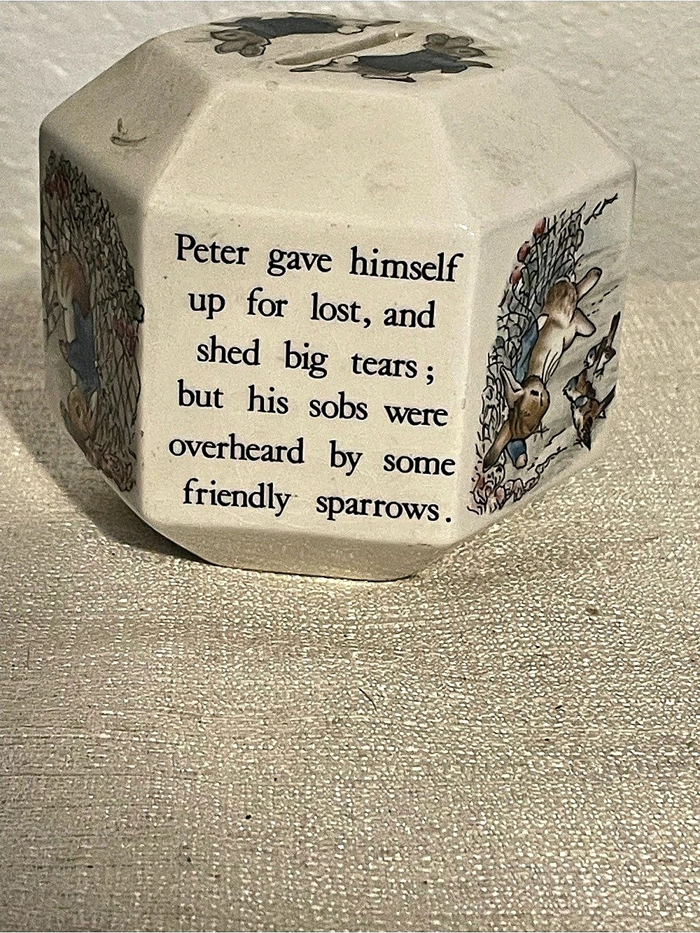 Wedgwood Peter Rabbit Octagonal Money Box Ceramic Decor - Picture 4 of 9